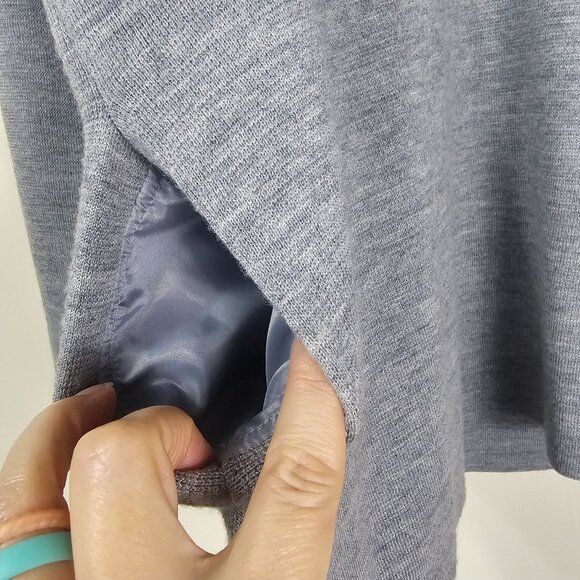 J. Crew V-Neck Grey Sweater Sz XS Merino Pockets Relaxed Quiet Luxury Capsule - Picture 4 of 9